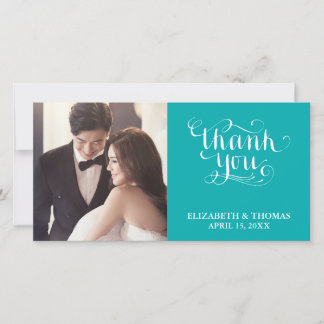 ELEGANTE HANDGESCHREVEN SCRIPT FOTO DANKKAART BEDANKKAART