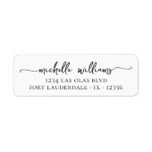 Elegante handgeschreven script retour adreslabels etiket (Voorkant)
