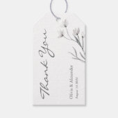 Elegante handgetekende bloem. Airy bruiloft dank u Cadeaulabel (Voorkant)