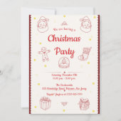 Elegante handgetekende elementen kerstfeest kaart (Voorkant)