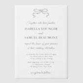 Elegante handgetekende trouwboog aangepaste tekst  vellum uitnodigingen (Voorkant)