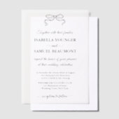 Elegante handgetekende trouwboog aangepaste tekst  vellum uitnodigingen (Offset)