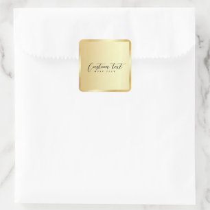 Elegante Handschrift Goud Sjabloon Uw Aangepaste T Vierkante Sticker