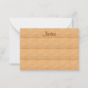 Elegante handschrift tekst bruin hout look Sjabloo Notitiekaartje