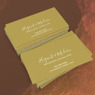 elegante handschriftelkalligrafie dusty-mosterd visitekaartje