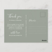 Elegante handtekening bruiloft bedankt briefkaart (Achterkant)