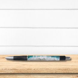 Elegante handtekening script aqua blauw groene str pen