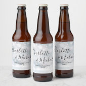 Elegante handtekening script winter sneeuwvlokken  bier etiket (Flessen)