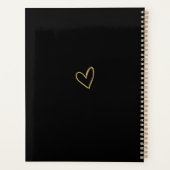Elegante handtekening zwart en goud bruiloft planner (Achterkant)