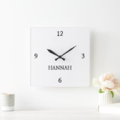 Elegante "HANNAH" gepersonaliseerd Vierkante Klok (Huis)
