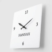 Elegante "HANNAH" gepersonaliseerd Vierkante Klok (Hoek)