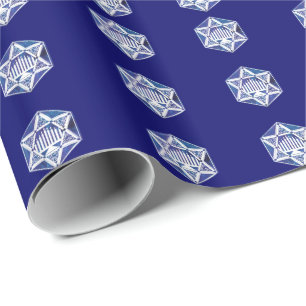 Elegante Hanukkah-menorah in Davidsster Cadeaupapier