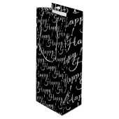 elegante HAPPY-belettering! | Wijn Cadeautas (Voorkant Gekanteld)