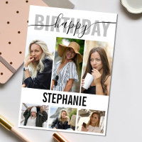 Elegante Happy Birthday Foto | Collage begroeting
