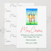 Elegante, Happy Dance Kerstvakantie Kaart (Voorkant / Achterkant)