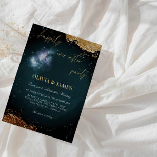 Elegante "Happy Ever After Party" huwelijksfeest Kaart
