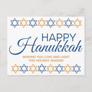 Elegante Happy Hannukah Ster van David Blauw Goud Briefkaart
