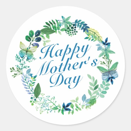 Elegante Happy Moederdag Floral Sticker Seal (Voorkant)