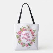 Elegante Happy Moederdag Floral | Tote bag (Achterkant)