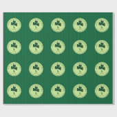 Elegante Happy St Patrick's Day Green Clover Cadeaupapier (Vlak)