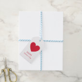 Elegante Happy Valentine's Day Red Heart op wit Cadeaulabel (Met Touw)