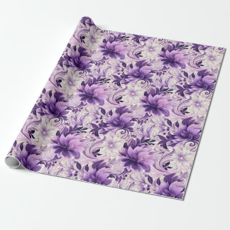 Elegante harmonie: Violet en witte bloemen Cadeaupapier