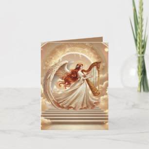 Elegante harp Engel voeg je bericht toe Notitiekaartje