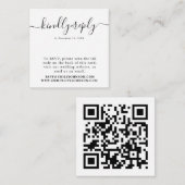 Elegante Hart Kalligrafie QR Code Bruiloft RSVP Informatiekaartje (Voorkant / Achterkant)