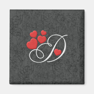 Elegante harten letter D Magneet