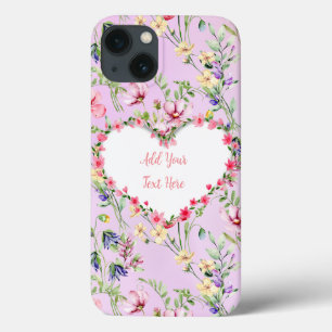 Elegante Hartvormige Bloemlijst Frame: voor Iedere iPhone 13 Hoesje
