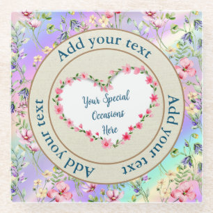 Elegante Hartvormige Bloemlijst: voor Iedere Geleg Glazen Onderzetter