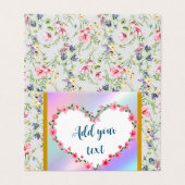 Elegante Hartvormige Bloemlijst: voor Iedere Geleg Kaart (Buitenkant ongevouwen)