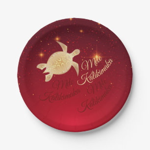 Elegante Hawaïaanse Kerstmis Papieren Bordje