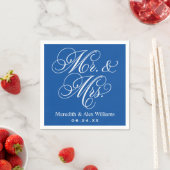 Elegante heer en mevrouw Script Custom Monogram Servet (Insitu)