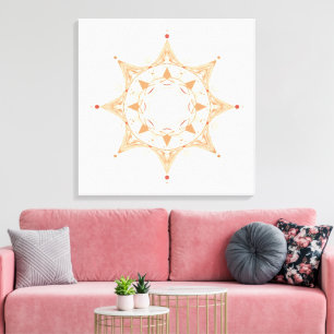 Elegante Heilige Mandala Kunst   Boho Spiritueel  Canvas Afdruk