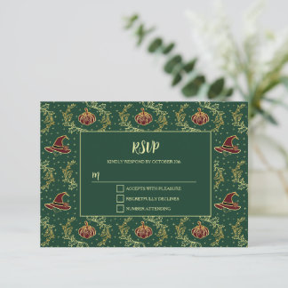 Elegante Hekserige Whimsigoth Halloween RSVP Kaartje