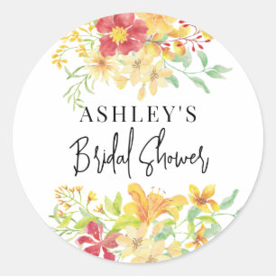 Elegante helder bloemmotief Chic bruiloftsfeest Ronde Sticker