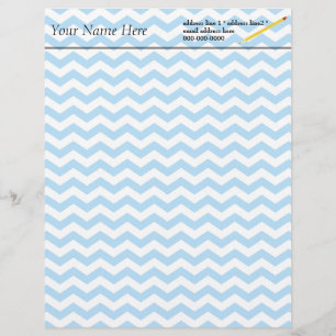 Elegante heldere blauwe chevron zigzag strepen. briefhoofd ontwerp