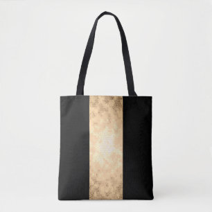 Elegante heldere faux goud en zwarte strepen tote bag