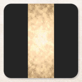 Elegante heldere faux goud en zwarte strepen vierkante kartonnen onderzetter (Voorkant)