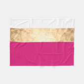 Elegante heldere faux goud roze witte strepen fleece deken (Voorkant (Horizontaal))