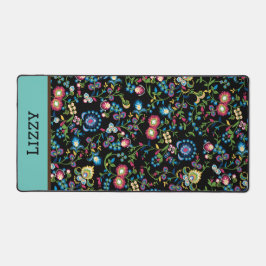 Elegante heldere kleurrijke bloemen bureau mat