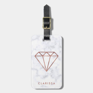 elegante heldere namaak rozen goud diamant witte m bagagelabel