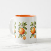 Elegante heldere Waterverf Oranje Mok (Voorkant links)