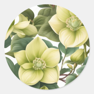 Elegante Hellebore Bloemen Ronde Sticker