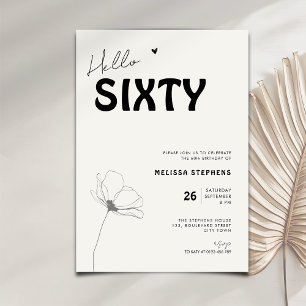 Elegante Hello Sixty Vetgedrukte Typografie 60ste Kaart