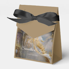 Elegante hemels gouden poort, gouden tekst bedankdoosjes