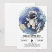 Elegante Hemelse Bewerkbare Ruimtevaarder Jongen V Kaart (Voorkant / Achterkant)