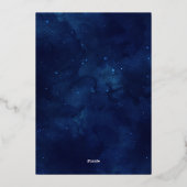 Elegante hemelse bruiloft goud folie uitnodiging (Achterkant)