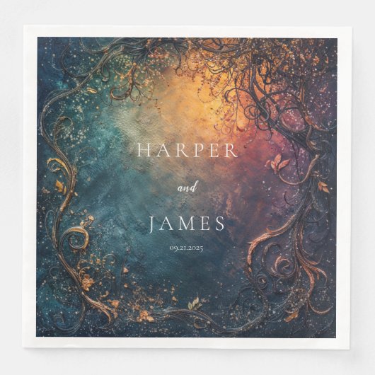 Elegante hemelse bruiloft servetten (Voorkant)